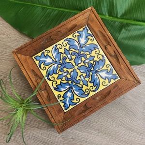 Rustic Decor Ceramic Mexicali Tile Pottery Trivet